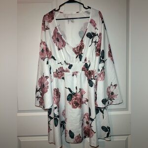 Floral Bell Sleeve Mini Dress